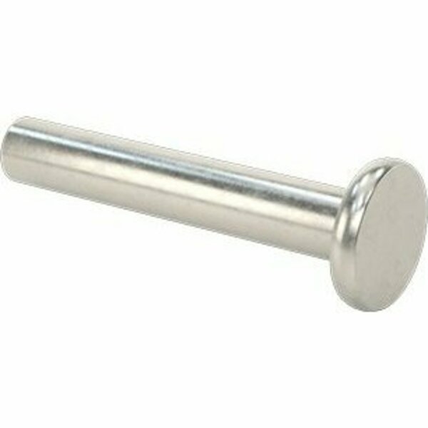 Bsc Preferred 18-8 Stainless Steel Flat Head Solid Rivets 1/8 Dia for 0.688 Maximum Material Thickness, 100PK 97386A181